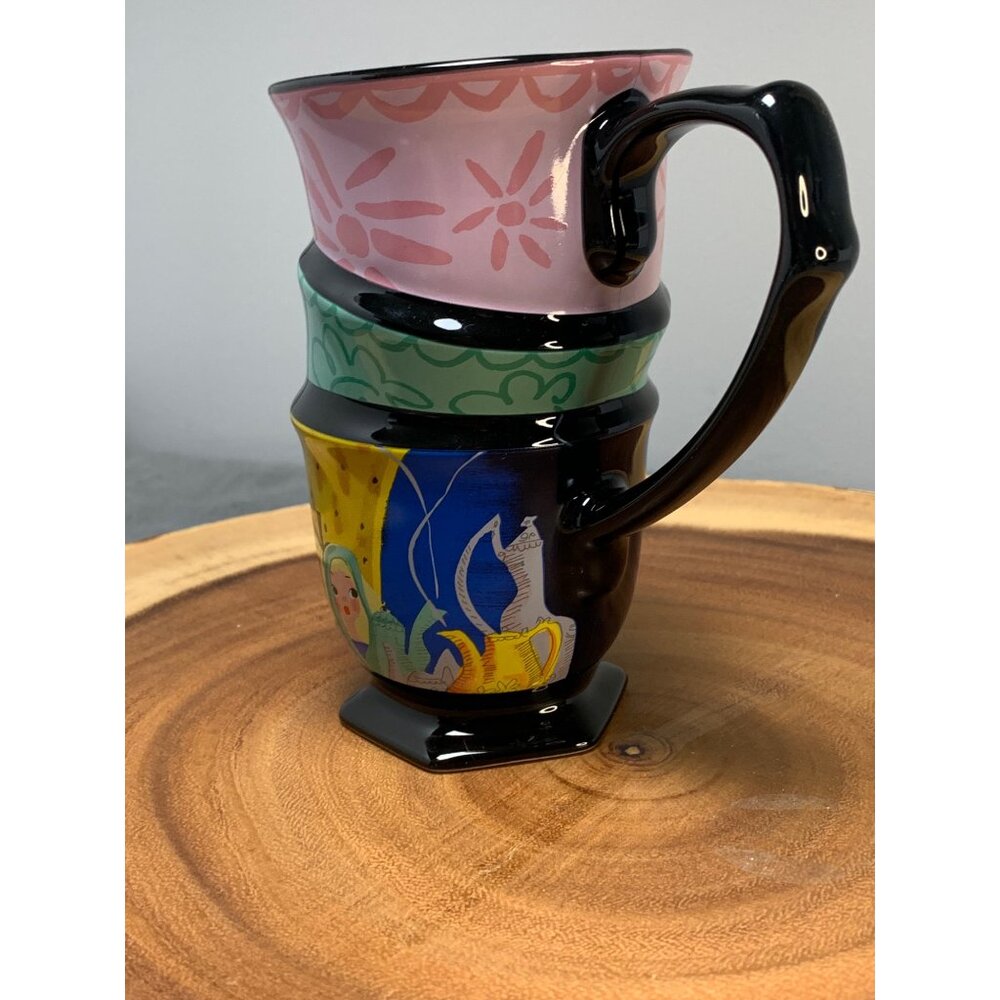Disney Mary Blair Alice In Wonderland Mad Hatter Stacked Mug 10 Oz Hexagonal Sto - Picture 3 of 11